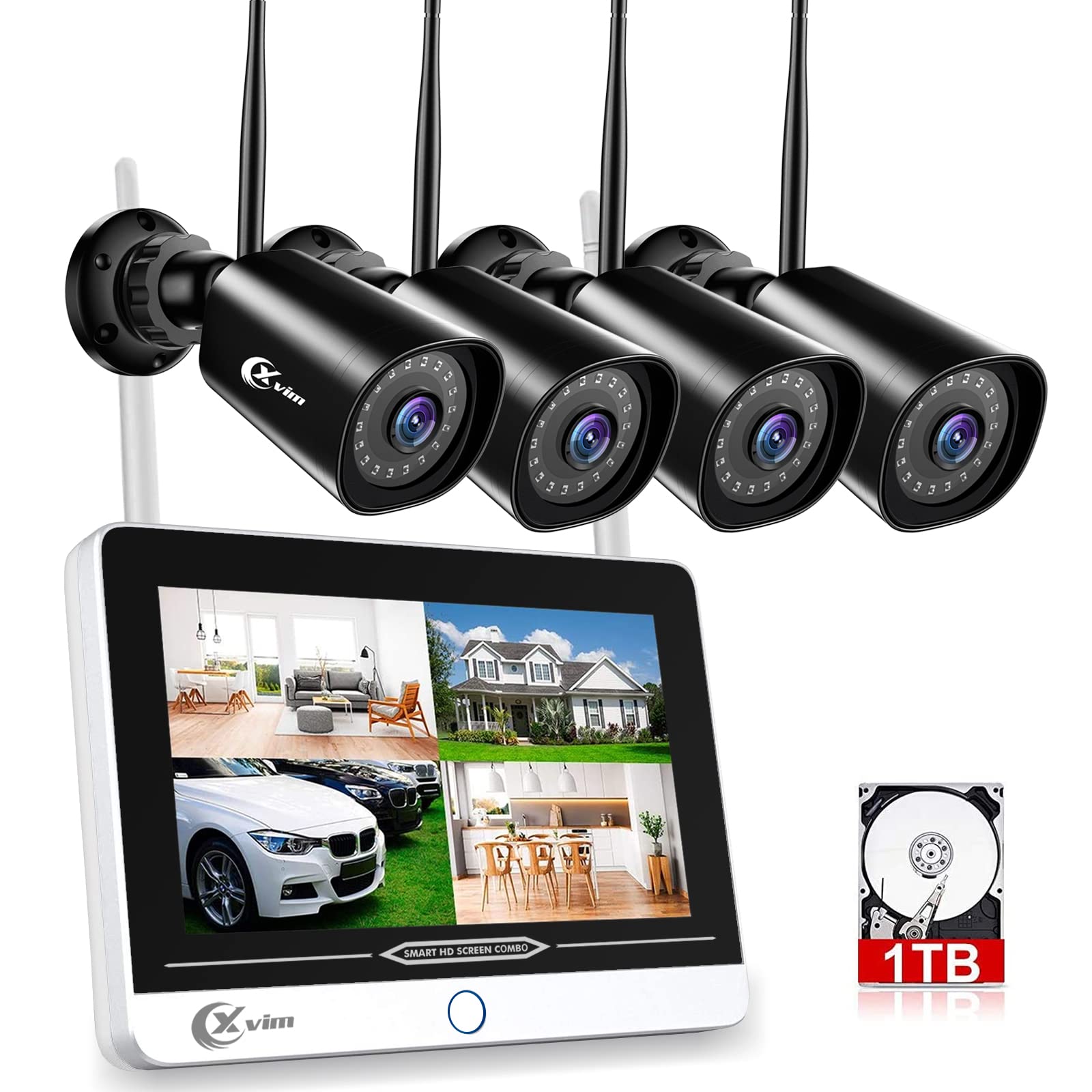 Wireless Security Camera System with 12’’ Monitor – XVIMTech