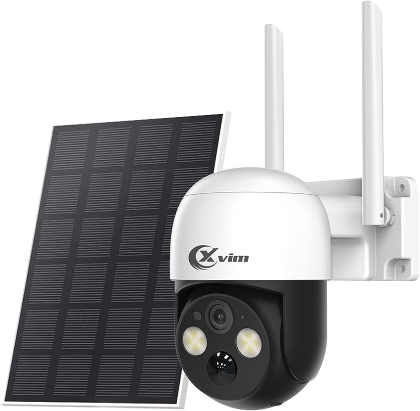 XVIM Solar Security Camera Wireless Outdoor, 2.5K Rechargeable Battery Home Security Camera with Full Color Night Vision, 2.4GHz WiFi, PIR Detection, Remote Access & Live Alarm, 2-Way Talk