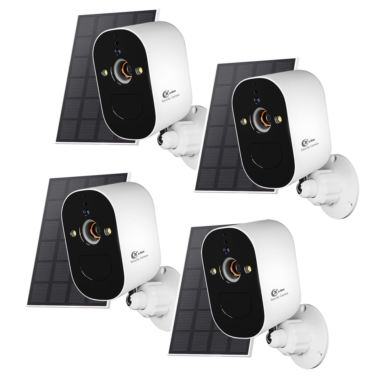 Xvim Linux XVIM 4Pack Solar Security Camera Wireless Outdoor, 2MP Battery Powered ...