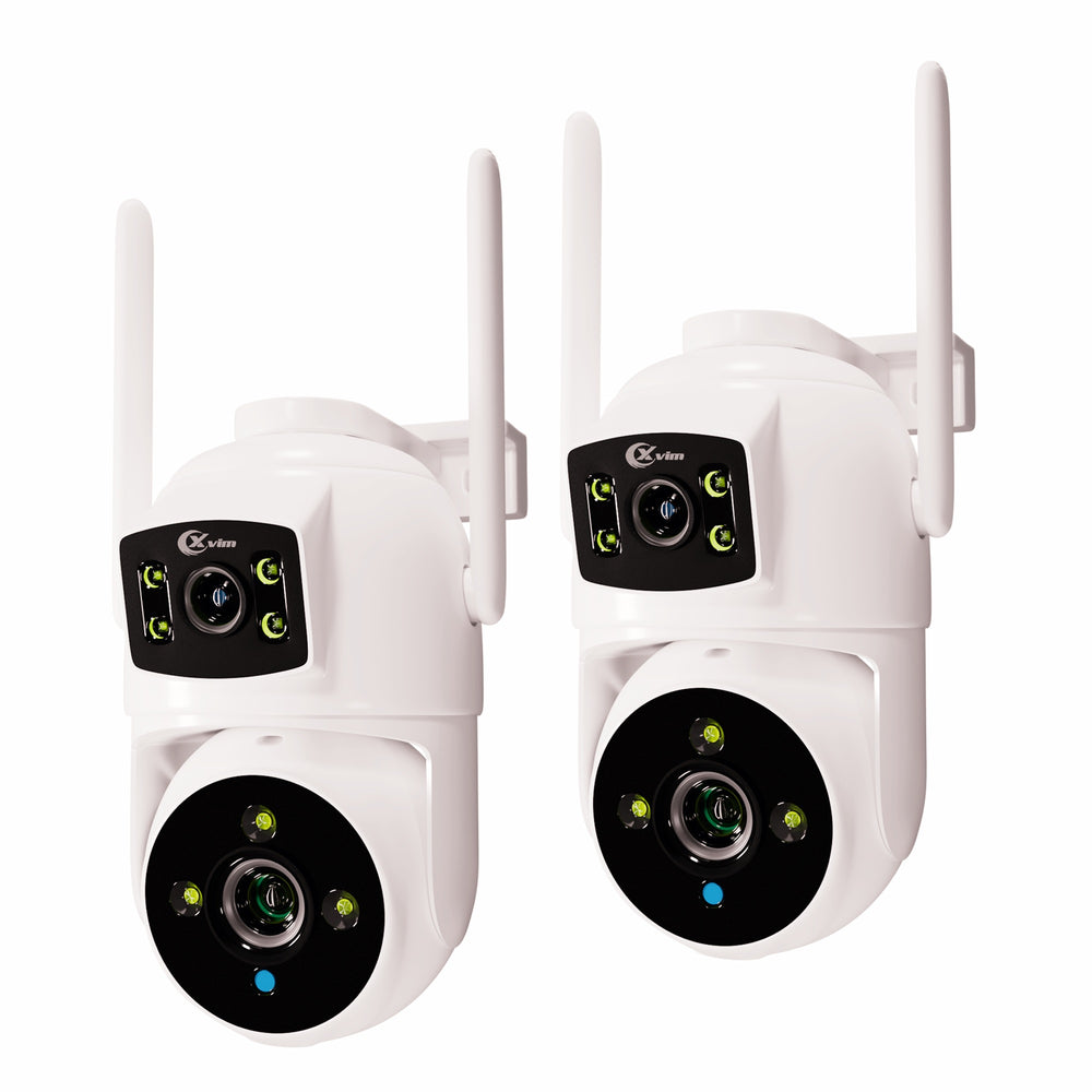 XVIM 2PK 6MP Dual Lens Security Camera Outdoor, 2.4GHz WiFi Cameras for Home with Waterproof, 360°View, AI Detection, Color Night Vision, Two-Way Audio