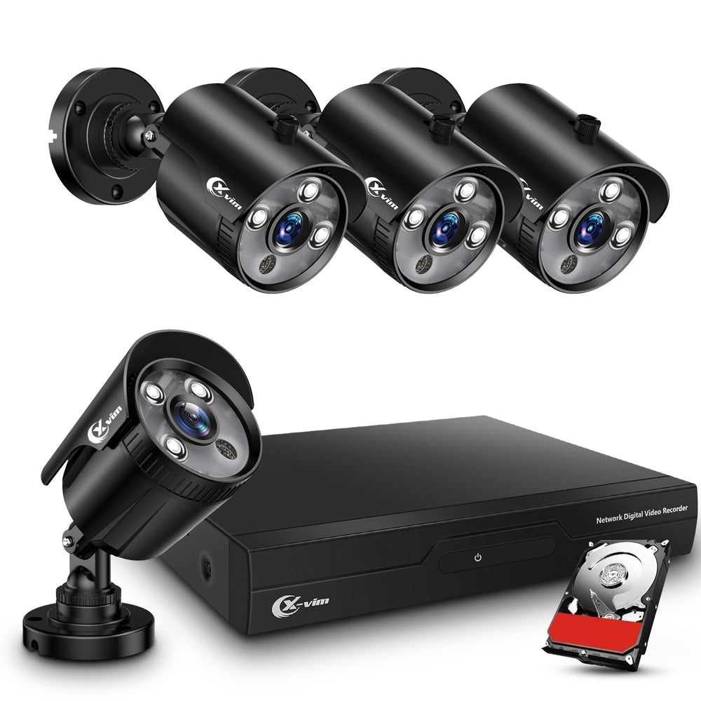 XVIM 8CH 1080P Security Camera System Home Security Outdoor 1TB Hard Drive Pre-install CCTV Recorder 4pcs HD 1920TVL Upgrade Surveillance Cameras with Night Vision Easy Remote Access Motion Alert
