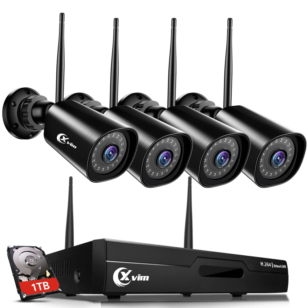 XVIM 3MP Wireless Security Camera System, 8CH NVR System 1TB HDD with 8pcs Outdoor Night Vision Surveillance Camera,IP66 Waterproof 24/7 Motion Record